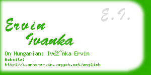 ervin ivanka business card